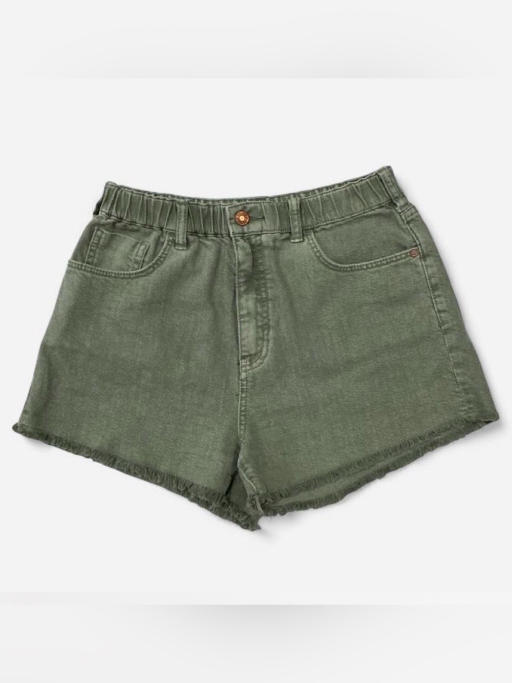 Pilcro Anthropologie High-Waist muted Olive Green Women's Denim cut off Shorts S